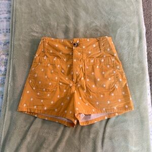 Maeve Orange and White Polka Dot Shorts